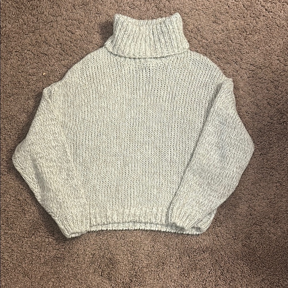 H&M Gray Cowl Neck Sweater Timeless Knit Design